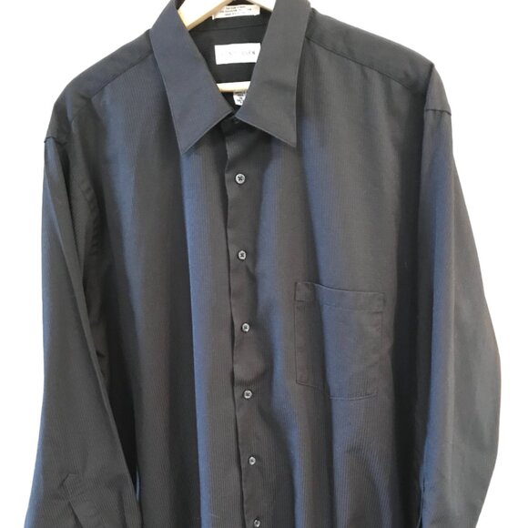 Van Heusen Men’s Dress Shirt: Black Sateen Stripe, Long Sleeves, Size 18 34/35 - Picture 5 of 9